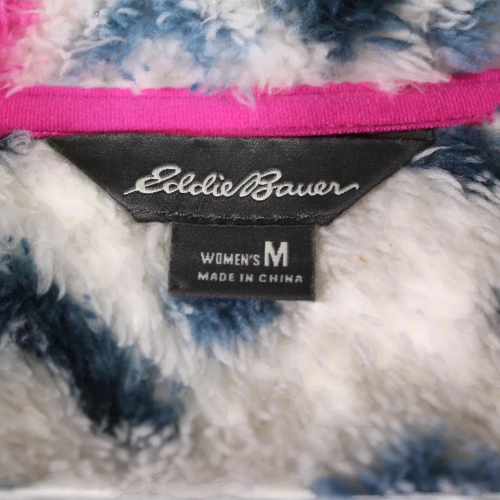 Eddie Bauer Sherpa Fleece Jacket Womens Medium Multicolor Southwestern Print